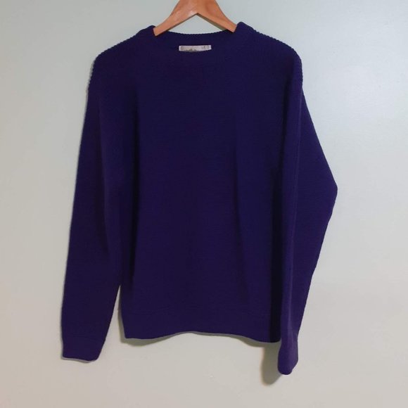 Incredible PATAGONIA 90s Made in Hong Kong 100%WOOL CHUNKY Purple Sweater M,RARE